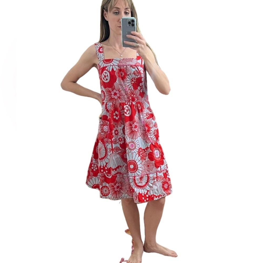 Marimekko floral knee length dress pockets - Picture 7 of 14